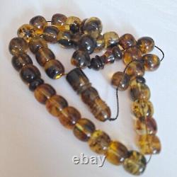 Natural Baltic Amber Prayer 33 Beads Misbaha Tasbih Rosary 60g