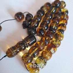 Natural Baltic Amber Prayer 33 Beads Misbaha Tasbih Rosary 60g