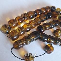 Natural Baltic Amber Prayer 33 Beads Misbaha Tasbih Rosary 60g