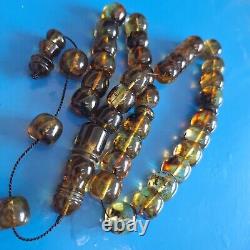 Natural Baltic Amber Prayer 33 Beads Misbaha Tasbih Rosary 60g