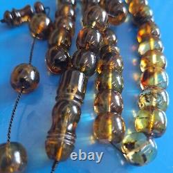 Natural Baltic Amber Prayer 33 Beads Misbaha Tasbih Rosary 60g