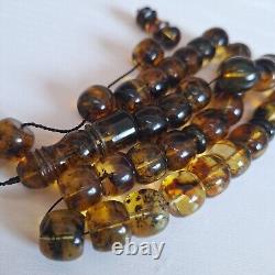 Natural Baltic Amber Prayer 33 Beads Misbaha Tasbih Rosary 60g