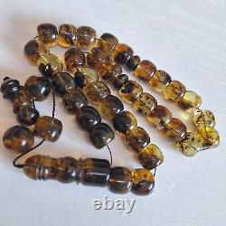 Natural Baltic Amber Prayer 33 Beads Misbaha Tasbih Rosary 60g