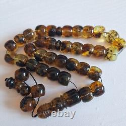 Natural Baltic Amber Prayer 33 Beads Misbaha Tasbih Rosary 60g