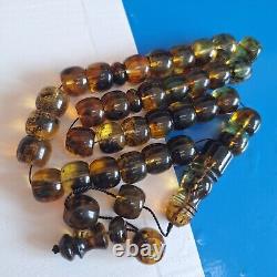 Natural Baltic Amber Prayer 33 Beads Misbaha Tasbih Rosary 60g