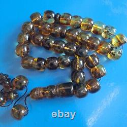 Natural Baltic Amber Prayer 33 Beads Misbaha Tasbih Rosary 60g