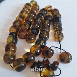 Natural Baltic Amber Prayer 33 Beads Misbaha Tasbih Rosary 60g