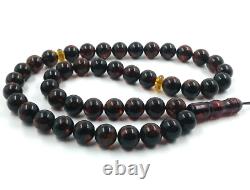 Natural Baltic Amber Prayer Beads Misbaha Tasbih Rosary 45 Beads pressed