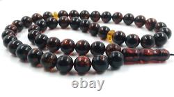 Natural Baltic Amber Prayer Beads Misbaha Tasbih Rosary 45 Beads pressed