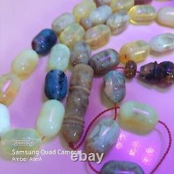 Natural Baltic Amber Prayer Beads Misbaha Tasbih Rosary 63g 33beads combined