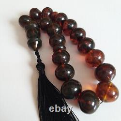 Natural Baltic Amber Prayer Beads Misbaha Tasbih Rosary 77g Formed