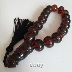 Natural Baltic Amber Prayer Beads Misbaha Tasbih Rosary 77g Formed