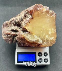 Natural Baltic Amber Raw Stone 230 g. Poland Tiger Style Yolk Kahrab Bernstein