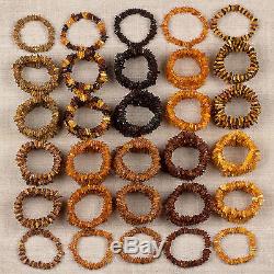 Natural Baltic Amber Raw Unpolished Beads Bracelets Various Colors Lot 100