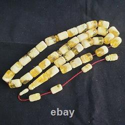 Natural Baltic Amber Rosary 33 Islamic Prayer Beads 80 Gr Misbaha Tasbih FORMED