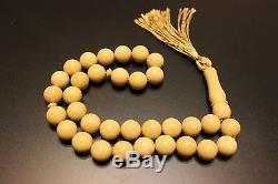 Natural Baltic Amber Rosary Islamic 33 Beads Prayer Honey White Tasbih Misbaha