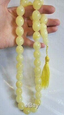 Natural Baltic Amber Rosary Islamic Prayer 33 Beads 98g