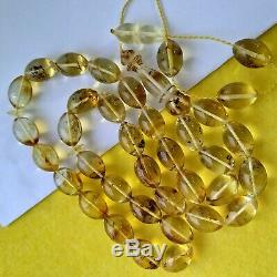 Natural Baltic Amber Rosary Islamic Prayer 33 Beads Olive 43g
