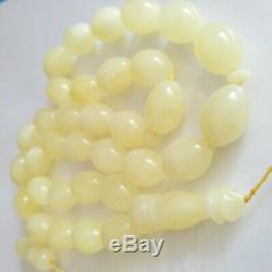 Natural Baltic Amber Rosary Islamic Prayer 33 Beads Olive 70g