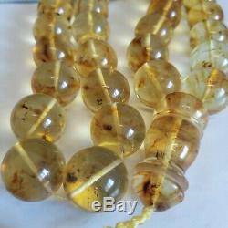 Natural Baltic Amber Rosary Islamic Prayer 33 Round 20mm Beads 161g