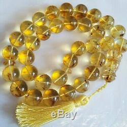 Natural Baltic Amber Rosary Islamic Prayer 33 Round 20mm Beads 161g