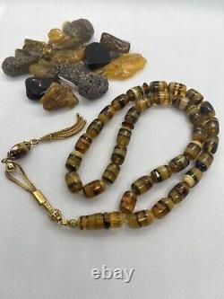 Natural Baltic Amber Rosary Pressed