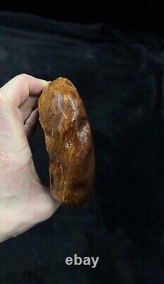 Natural Baltic Amber Stone 366 grams Raw WHITE TIGER Landscape