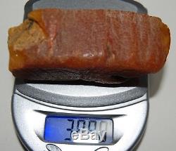 Natural Baltic Amber Stone. Egg Yolk/Brindled color. 38,5 g (a875)