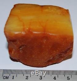 Natural Baltic Amber Stone. Egg Yolk/Butterscotch color. 46 gr (a449)