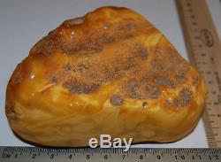 Natural Baltic Amber Stone. Egg Yolk/White/Brindled color. 322 g (A018)