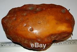 Natural Baltic Amber Stone. EggYolk/Red/Butterscotch color. 268 gr (A016)