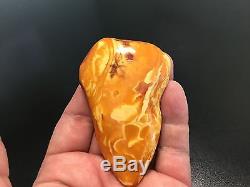 Natural Baltic Amber Stone Pendant Butterscotch color, 42.9gr