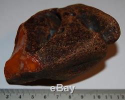 Natural Baltic Amber Stone. Red/Butterscotch/Brindled color. 123 gr (a434)