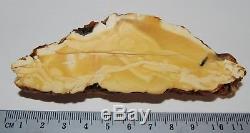 Natural Baltic Amber Stone. White/Egg Yolk/Brindled color. 56,5 gr (a951)