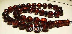 Natural Baltic Amber Tasbih Amber Muslim Islamic Turkish Prayer pressed