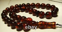 Natural Baltic Amber Tasbih Amber Muslim Islamic Turkish Prayer pressed