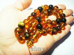 Natural Baltic Amber Tasbih Misbaha islamic prayer 33 beads Muslim pressed 36g