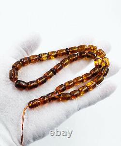 Natural Baltic Amber Tespih, Islamic Prayer Beads Tesbih Misbaha? Pressed