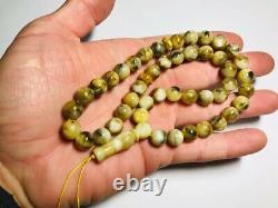 Natural Baltic Amber Tespih Tesbih Misbaha prayer 33 beads Muslim pressed