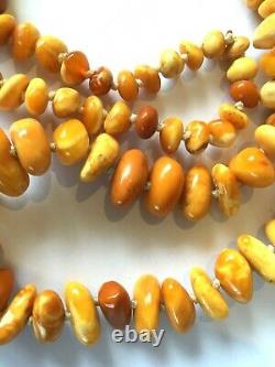 Natural Baltic Amber Vintage Knotted Necklace- 70 cms 42 Gram