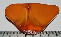 Natural Baltic Amber. Vintage Pendant. Red brindled color. 23,8 gr (a115)