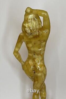 Natural Baltic Amber WOMAN Sculpture. Hand Carved Amber Stone WOMAN Figurine