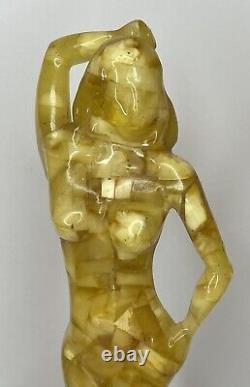 Natural Baltic Amber WOMAN Sculpture. Hand Carved Amber Stone WOMAN Figurine