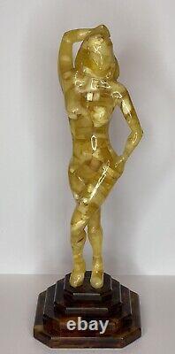 Natural Baltic Amber WOMAN Sculpture. Hand Carved Amber Stone WOMAN Figurine