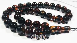 Natural Baltic Amber prayer beads Muslim Rosary Amber Beads Tasbih pressed