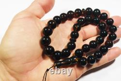 Natural Baltic Amber prayer beads Muslim Rosary Amber Beads Tasbih pressed