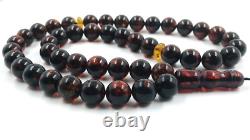 Natural Baltic Amber prayer beads pressed Amber Tasbih Misbaha 45 beads