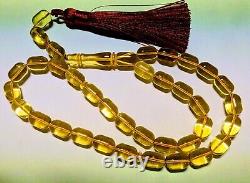 Natural Baltic Amber rosary, misbaha, 33 beads 25 gr