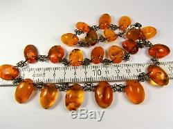 Natural Baltic Amber stone old vintage authentic necklace 40 grams genuine 1850