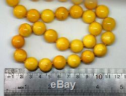Natural Baltic Butterscotch Amber Round Beads Necklace 50 Grams